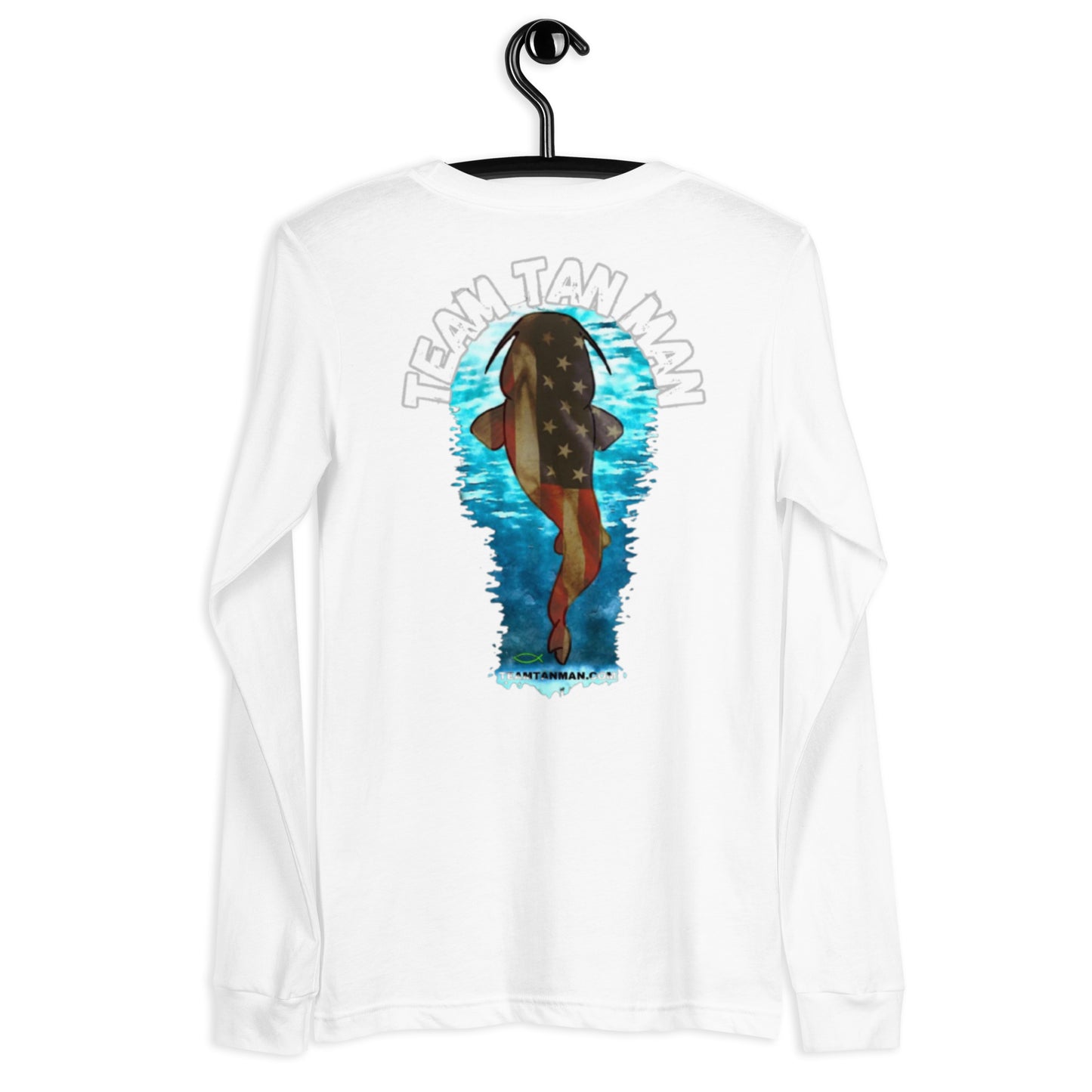 “Team Tan Man Patriotic Fish” Unisex Long Sleeve Tee