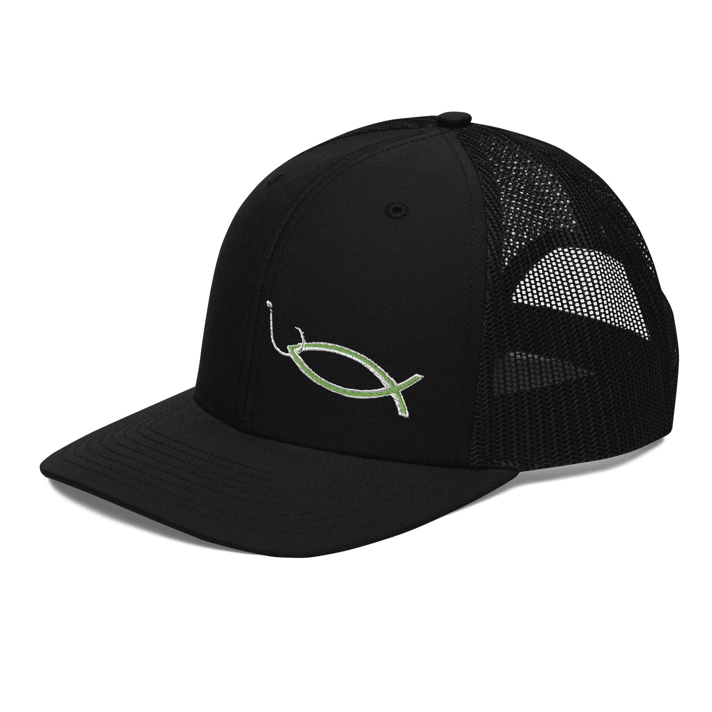 “Christian fish and hook” Richardson Trucker Cap