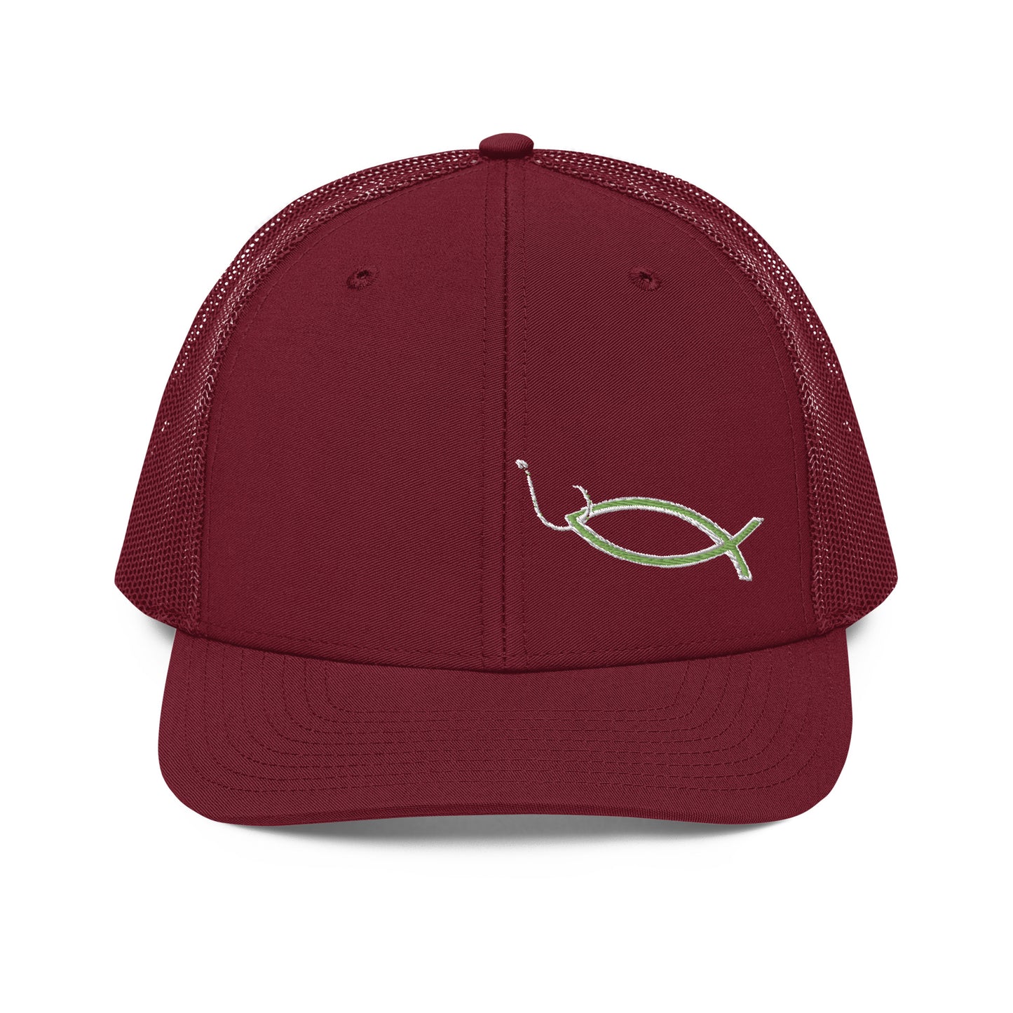 “Christian fish and hook” Richardson Trucker Cap