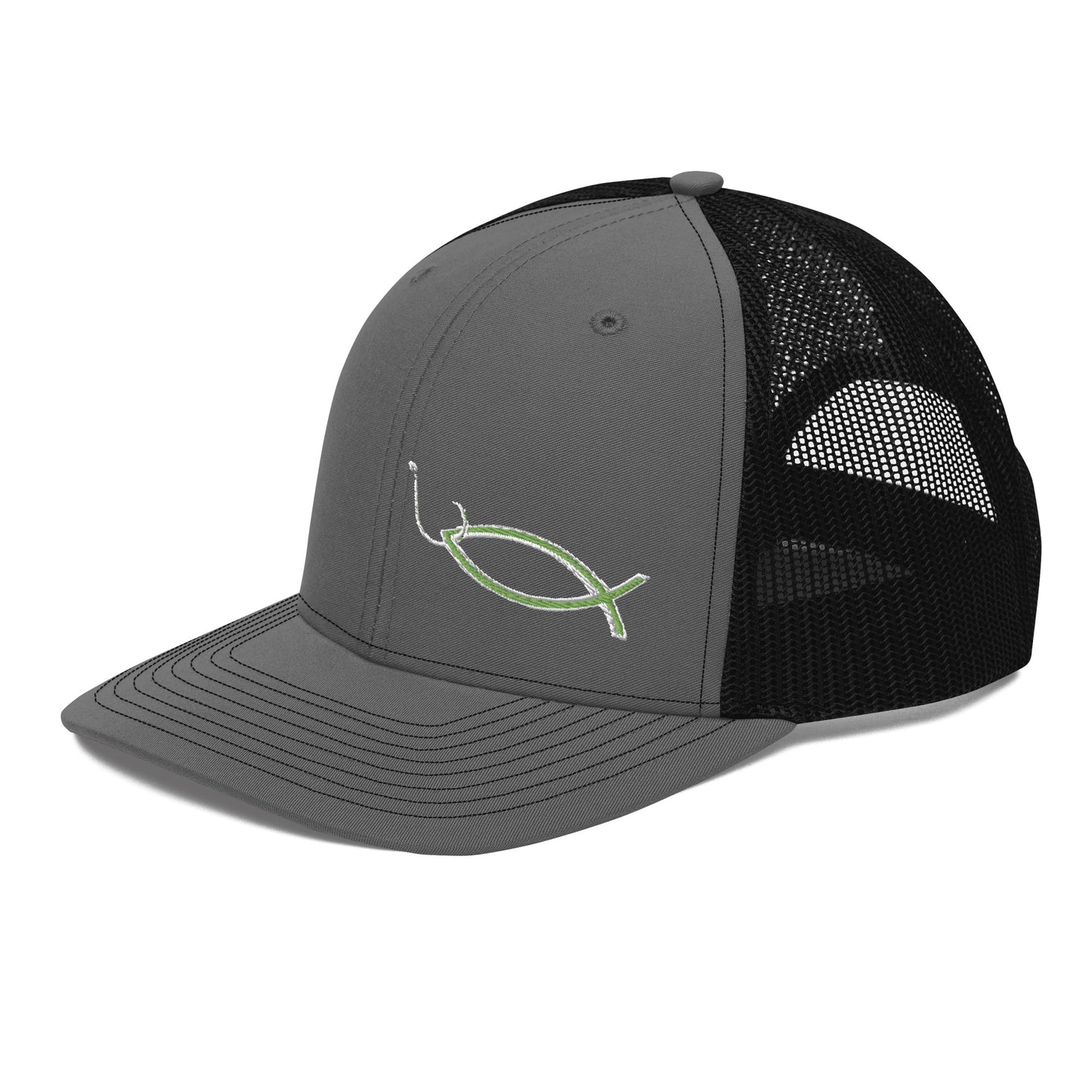 “Christian fish and hook” Richardson Trucker Cap