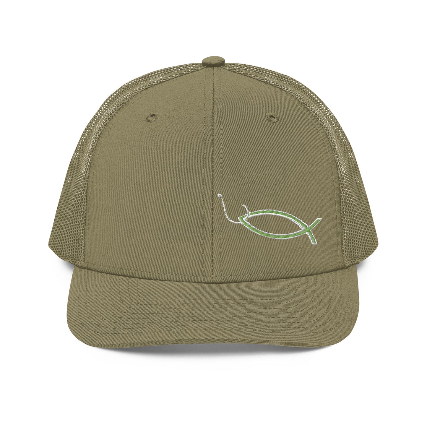 “Christian fish and hook” Richardson Trucker Cap