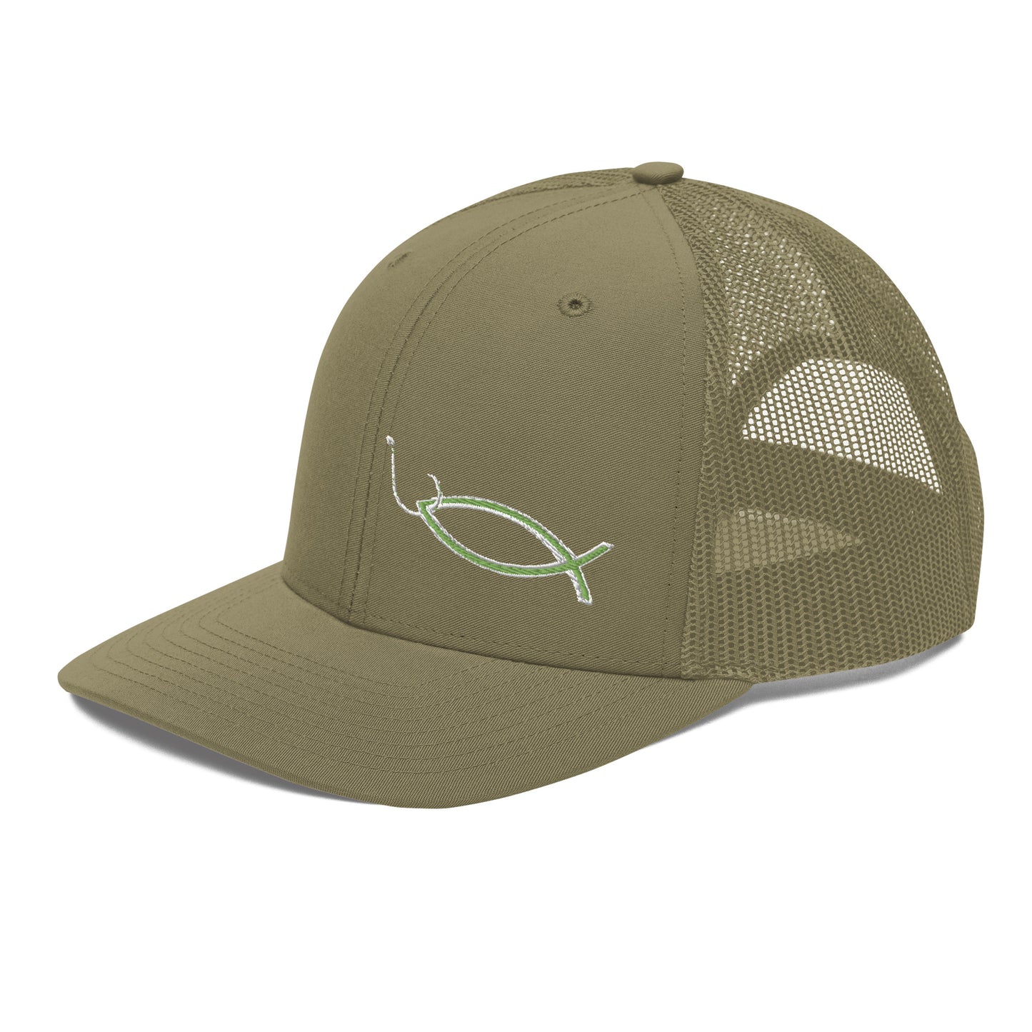 “Christian fish and hook” Richardson Trucker Cap